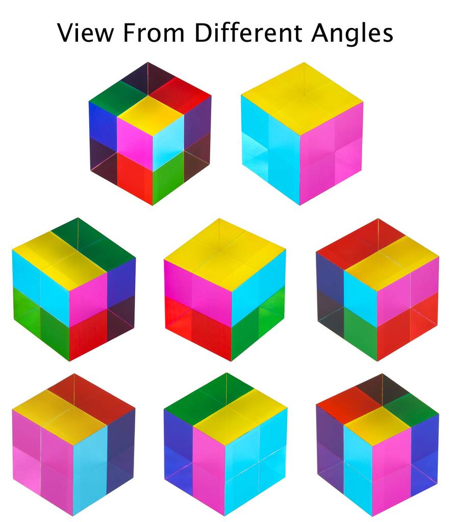 ZhuoChiMall Color Cube, Acrylic Cube Prism, Translucent, Smooth, Decorative, Soothing, 50mm