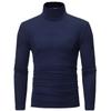 Men Casual High Neck Long Sleeve T-shirt Solid Color Slim Fit Pullover Undershirt Thermal Base Shirt