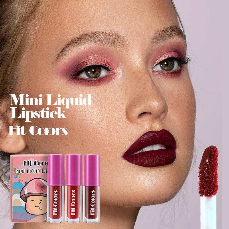 Three Mushroom Lipstick Set Moisturizing Spicy Lip Plumping Liquid Lip Oil Matte Non-stick Cup Lip Gloss Lipstick