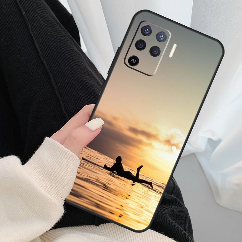 HAWAII BEACH SURF GIRL SURFING ART Case For Oppo A40 A60 A80 A5 Pro A15 A16 A17 A57 A77 A94 A74 A54 A76 A96 A18 A38 A58 A78 A98