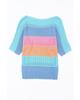 Вязаный топ в полоску с цветными блоками