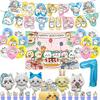 Chiikawa kawaii Happy Birthday Party Decorations Cute plate Banner Cake Topper Flag Balloons Disposable tableware Decorations