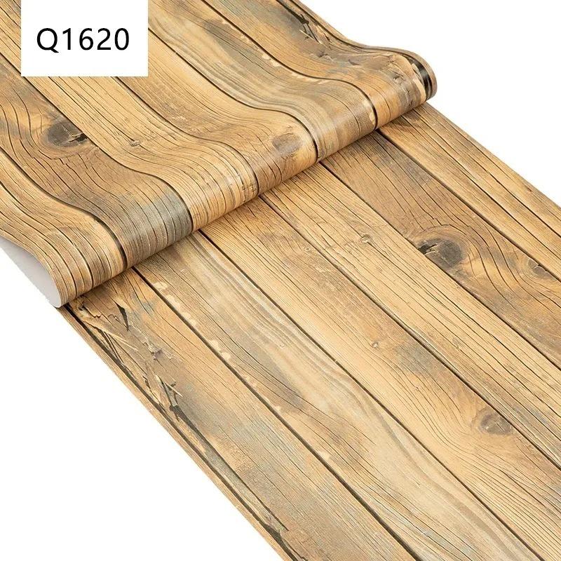 45СМ ПВХ Полосатые Деревянные Самоклеящиеся Обои Фон Стена Стол Шкаф Мебель Ремонт Водонепроницаемая Наклейка