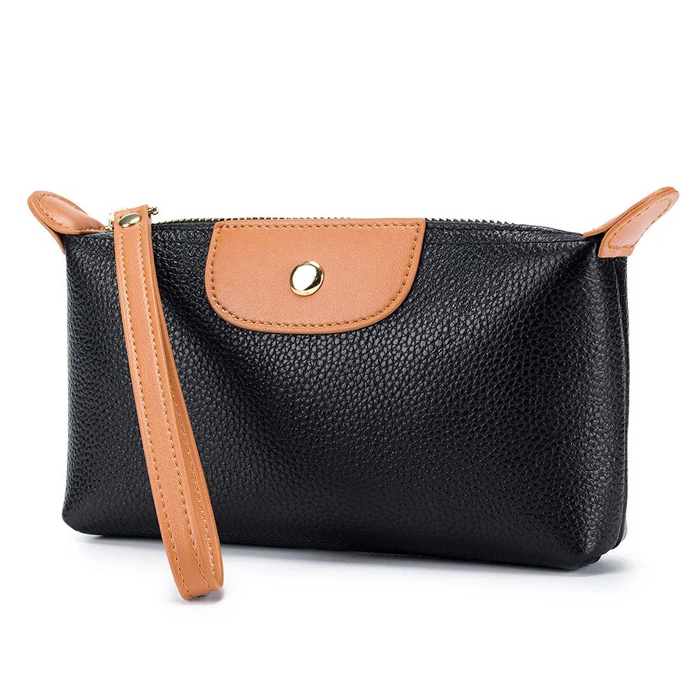 Новый модный кожаный женский кошелек контрастный клатч для мамы портативный нишевый универсальный наручный когти большой емкости