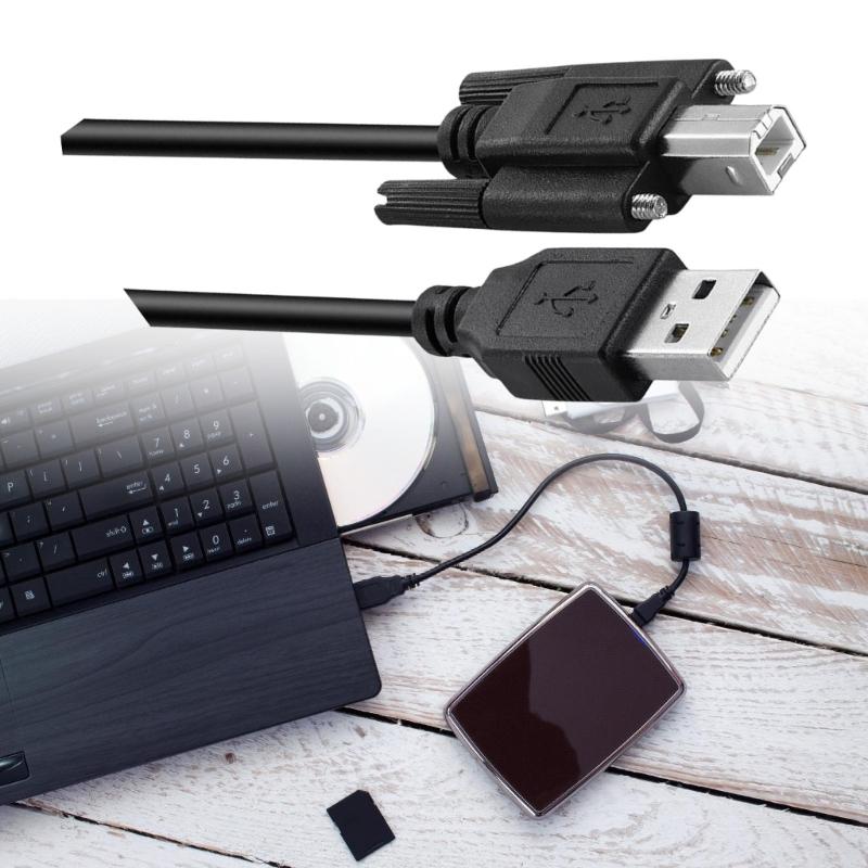 Профессиональный высокоскоростной USB 2.0 кабель для принтеров и сканеров, тип A (папа) - тип B (папа), с винтовым креплением панели