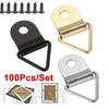 100Pcs with Screws Triangle Hanging Ring Single Hole D-Shaped Ring Picture Hangers  Clock Mounting