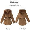 Зимнее новое стильное женское плюшевое утепленное хлопковое пальто средней длины, хлопковое пальто, женское пальто среднего возраста с большим меховым воротником