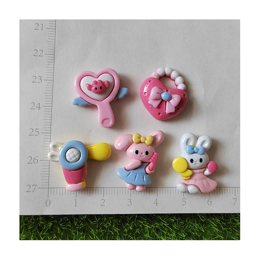 100Pcs New Mini Cute Cartoon Rabbit Flat Back Resin Cabochons Scrapbooking DIY Jewelry Craft Decoration