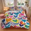 3pcs Colorful Hearts Bedding Set, Ideal for Home Use, Suitable for Bedroom Decor (1*Duvet Cover + 1/2*Pillowcases, No Core) yy250821190
