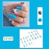 24PCS/SET Quick Nails Flower Diamond Manicure Long Ballet False Nails Waterproof Wearable Ready-made Nail Stickers