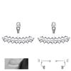 [N7131] - Silver-white 'Sissi' Silver Lobe Contour Earrings (rhodium-plated) - 21x10 Mm