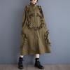 Long Sleeve Oversized Vintage Casual Loose Autumn Spring Trench Coat for Women Outerwear
