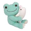 Nakajima Corporation Pickles the Frog, Sea Friends, Pair of Plush Toys, S, Green, 206541-25, H15 X W15 X D9cm
