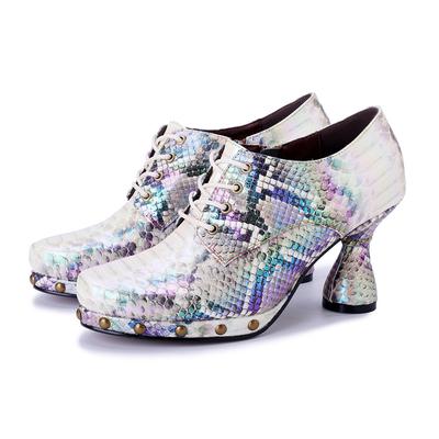 Уличный панк-стиль Серпантин с принтом на высоком каблуке, модная универсальная женская обувь
