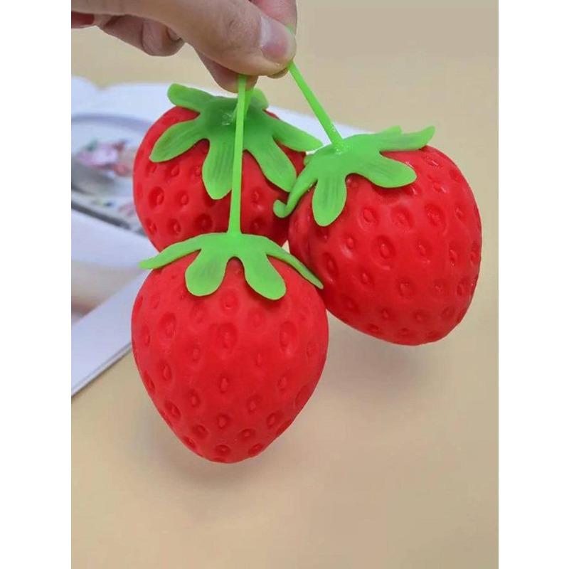 1pc Oversized Strawberry Squeeze Toy, Realistic Stress Relief Ball, Creative Decompression Gadget