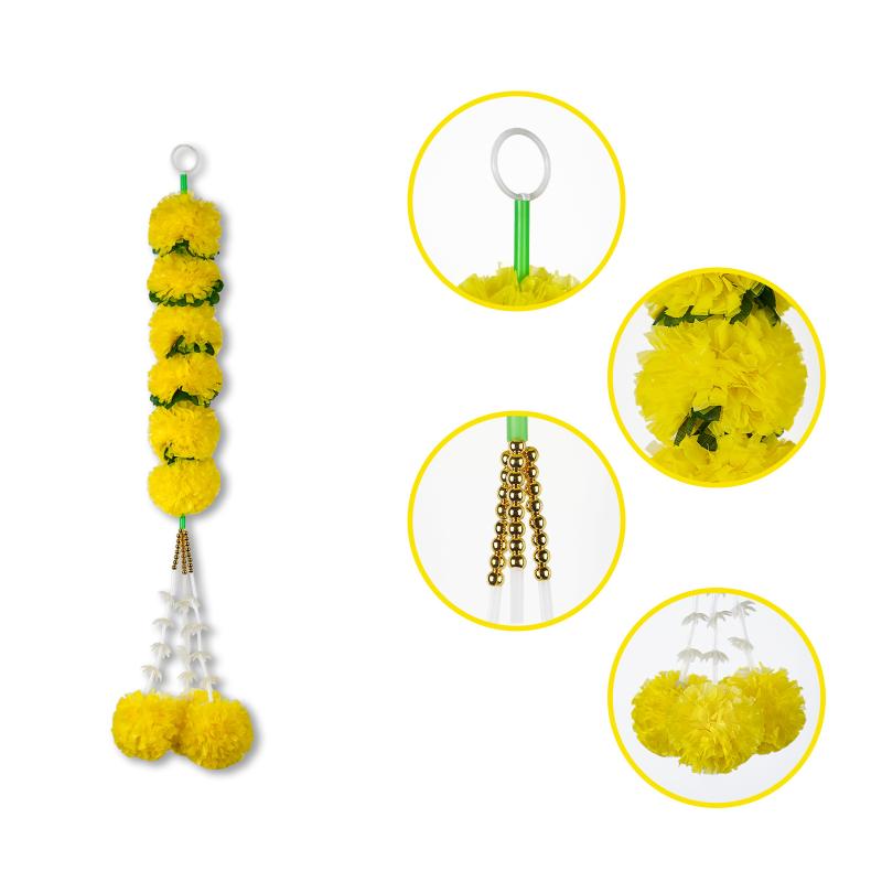 Гирлянда из цветков бархатцев на Хэллоуин, мексиканский декор для вечеринки в День мертвых, пластиковые искусственные цветы, индийский венок для фестиваля Дивали