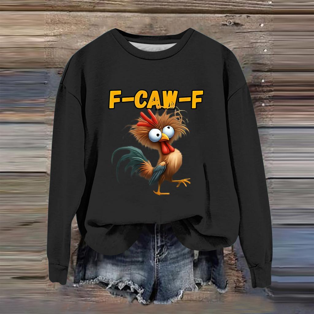 Women's Fashion Casual Long Sleeve Loose Printed Sweatshirt