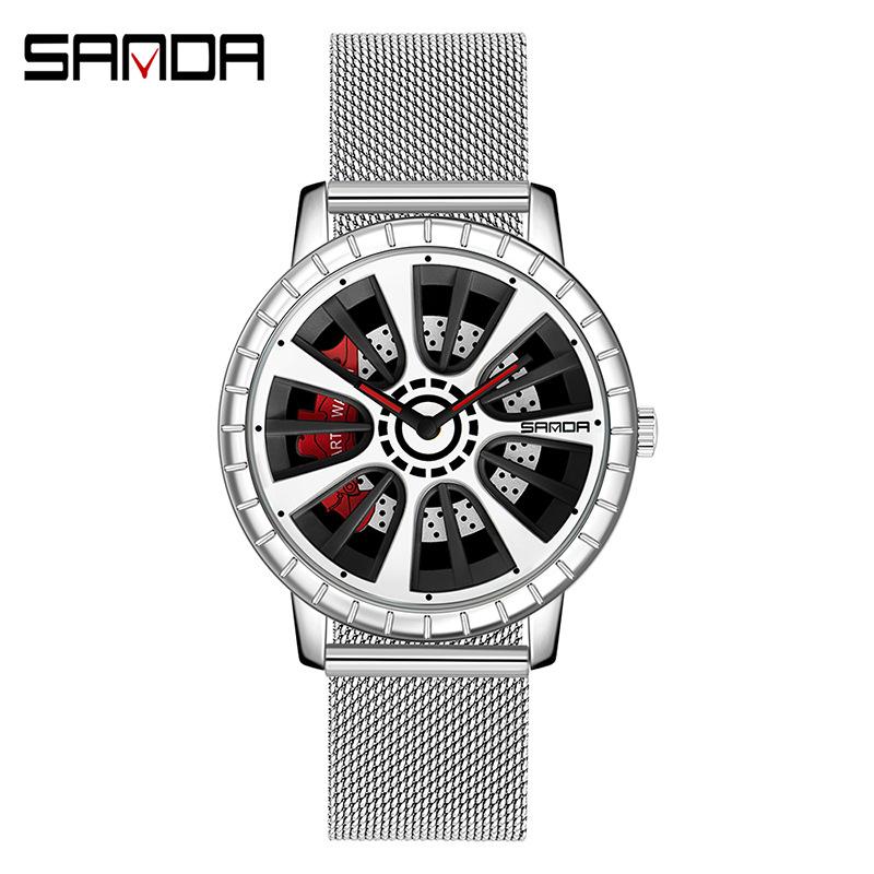 SANDA Новая сеть мужских кварцевых часов Fashion Trend Полые индивидуальные креативные часы