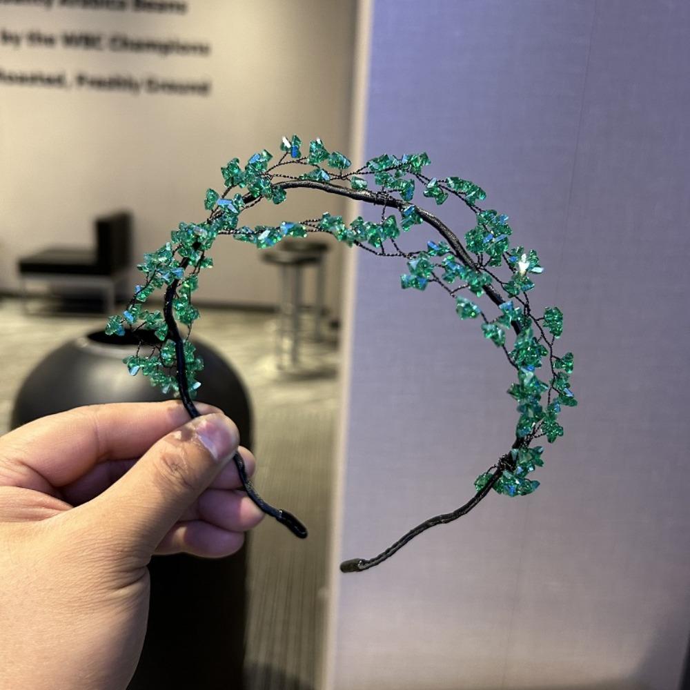 Korean Style Crystal Beaded Hair Hoop Elegant Wedding Headwear Hair Accessories