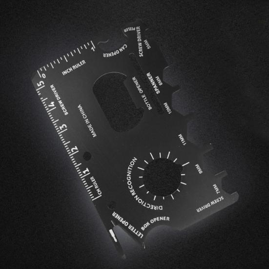 Puntos Stainless Steel Wallet Card Size Outdoor Camping Survival Gear Pocket Multi Tool