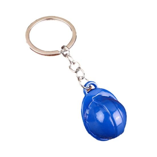 Брелок в виде каски Портативный Мини-дизайн шлема Яркий цвет Брелок Компактный размер Идентификатор ключей Аксессуар для рюкзака