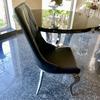 Black Quilted Eco-Leather Chair with a Glamorous Style Knocker