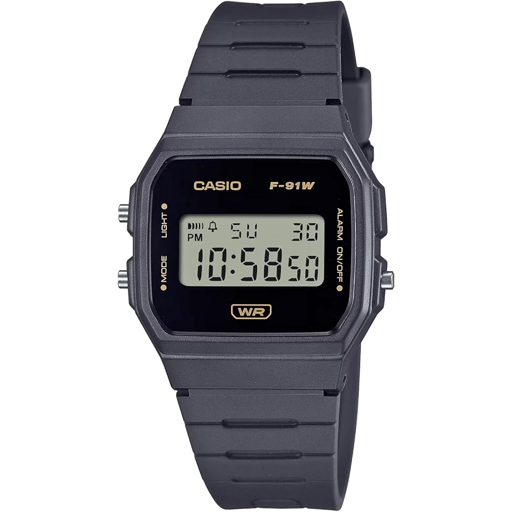 Casio F-91WB-8A Унисекс Цифровые Часы Темно-серый Ремешок из Биопластика Без Коробки