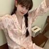 Ice Silk Pajamas Women's Spring and Autumn New Cute Bear Cake High-end Summer Home Clothes Long Sleeve Outwear