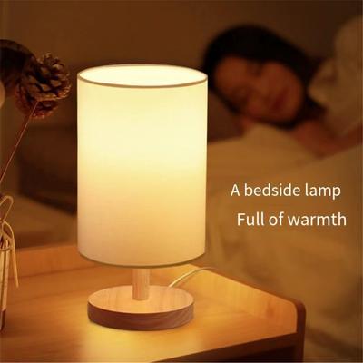 Nordic Solid Wood USB Plug Круглый Ретро Креативный Светодиодный Настольный Ночник Для Спальни Отеля