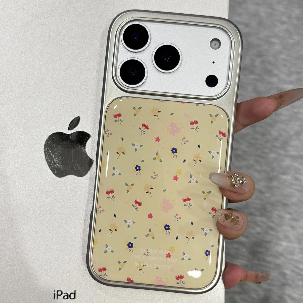 ins Korean full screen color floral application Apple 17Promax mobile phone case IP16 Epoxy water condensation 15pro set