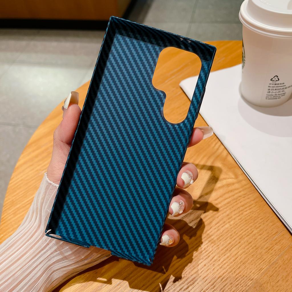 Ultra Thin Carbon Fiber Textured Phone Case For Samsung Galaxy S24 S23 S22 Note 10 Plus Note 20 Ultra Shockproof Hard Back Cover