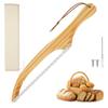 Wooden Bread Bow Knife Serrated Bread Bow Cutter Stainless Steel Sourdough Bread Knife Professional Bread Knife Cutter with