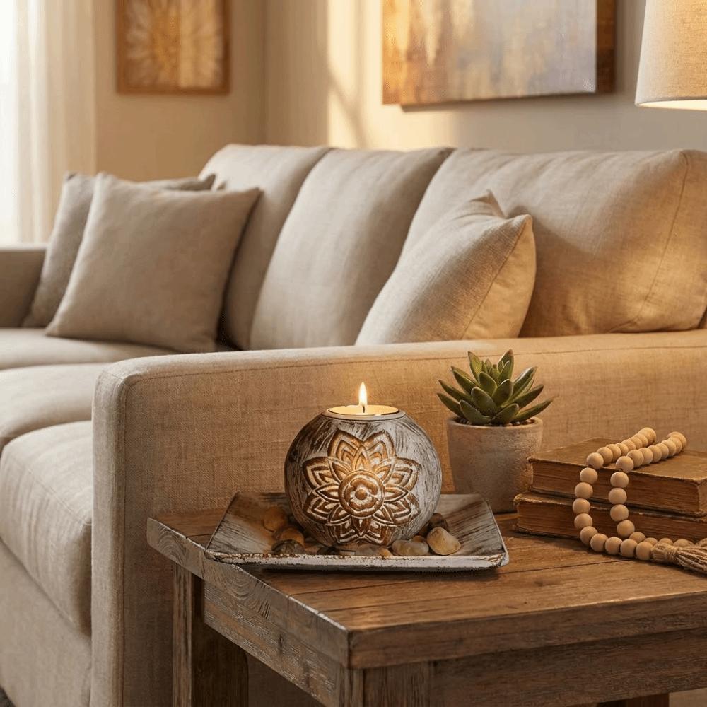 with Tray Tealight Candlestick Wood Wooden Candle Holder Decorative Candlestick  Bedroom