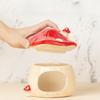 Ceramic Hamster House Mushroom Shaped Pet Habitat Nest Indoor Cartoon Sturdy Hamster Hide Bed For Small Animal Food Bowl
