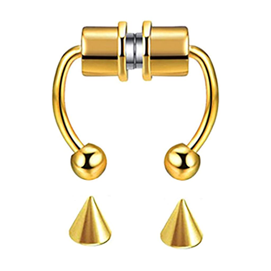 Поддельное кольцо в носу, магнитные кольца-подковы из нержавеющей стали 316L