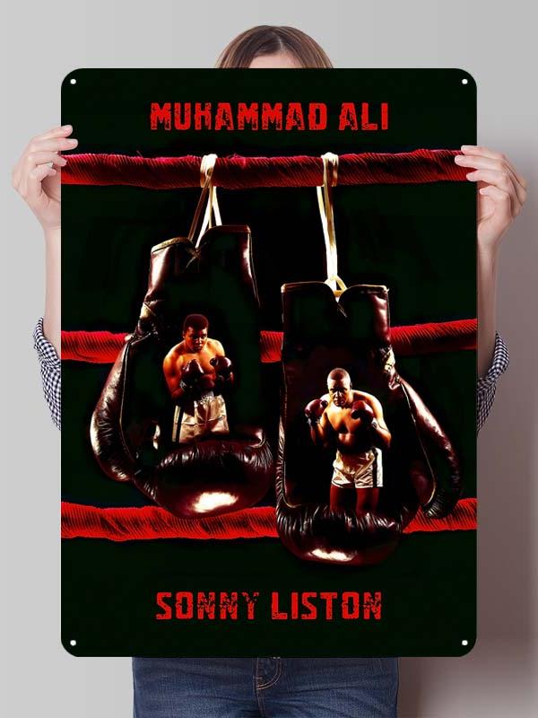 Металлические постеры с изображением Мухаммеда Али, боксера, декор для комнаты, изготовленные на заказ металлические таблички с боксерскими мотивами для украшения стен, ретро-стиль для дома и мужской тематики.