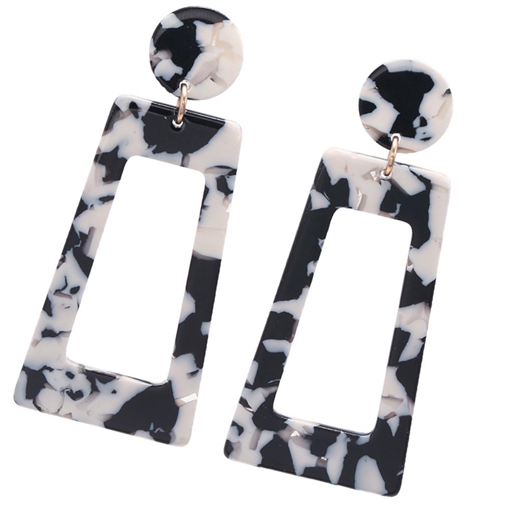 1 Pair Earrings Square Geometric Universal Round Colorful Exaggerated Jewelry Party Favors Fashion Accessory Gifts for Women