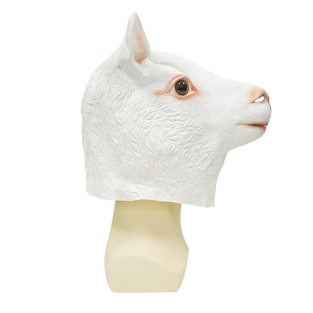 Festival atmosphere humorous and funny animal headgear party novelty live streaming props mythical animal alpaca latex mask