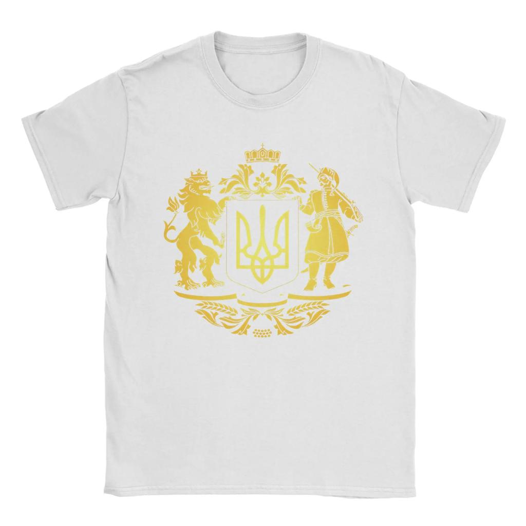 Unisexs Ukraine Ukrainian Large Coat Of Arms T Shirt Cotton Clothing Funny Short Sleeve Crewneck Tees Gift Idea Tshirts