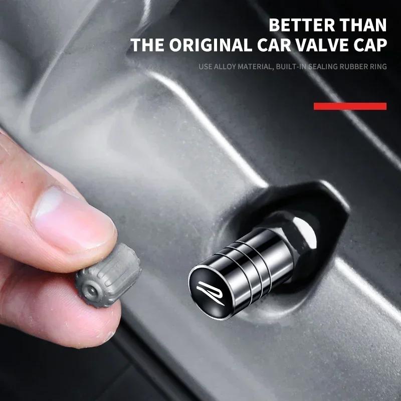 4Pcs Aluminum Round Car Wheel Tire Valve Caps for Volkswagen GTI Rline Polo Golf MK8 Touareg Passat Magotan Tiguan Jetta