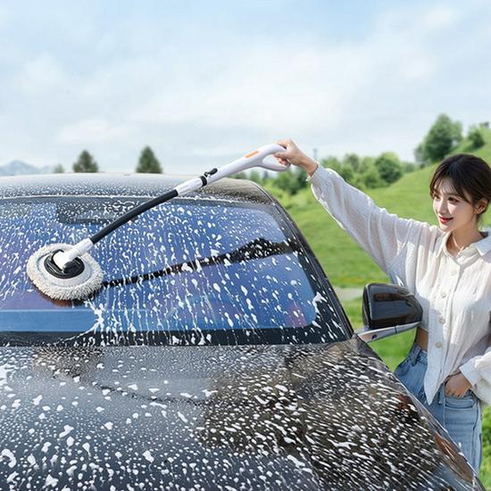 Раздвижная швабра из шенилла для мытья автомобиля с щеткой из мягкой щетины