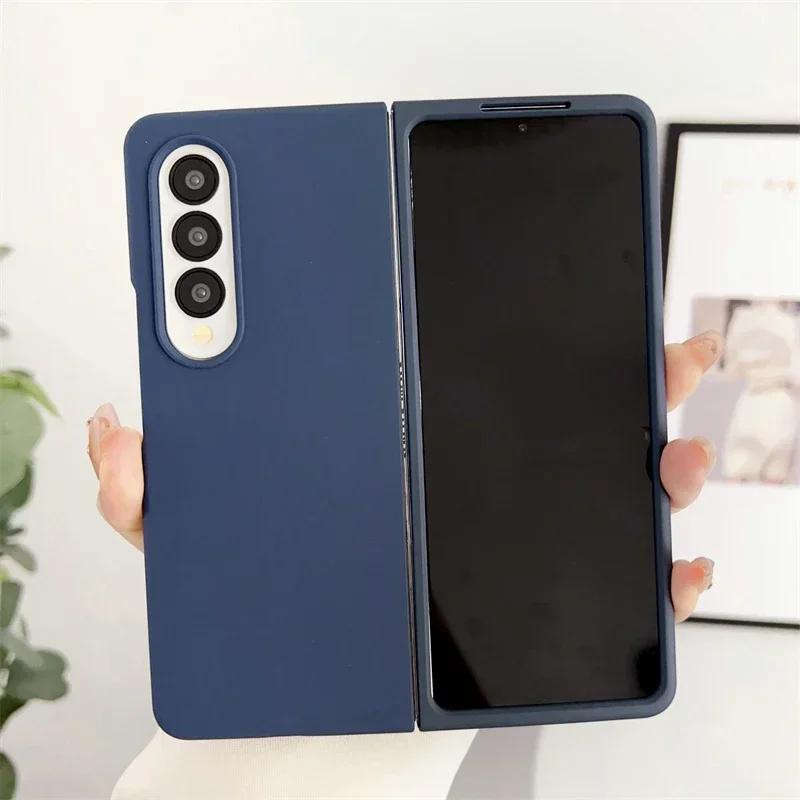 Модные Мягкие Матовые Силиконовые Защитные Чехлы для Samsung Galaxy Z Fold 7 6 5 4 3 5G Противоударные с Ощущением Кожи Однотонный Чехол