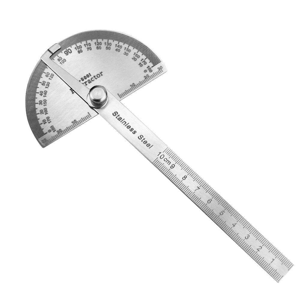 Rotary Measuring Ruler Metal Angle Finder For School Office 180 Degree Protractor Stainless Steel Woodworking Tools Goniometer Angle Ruler