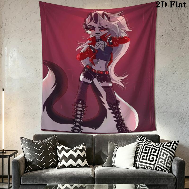 Loona Wall Tapestry Aesthetic Wall Hanging Printed Fabric Blanket Decorative Tapestries for Bedroom Living Room Home Decor