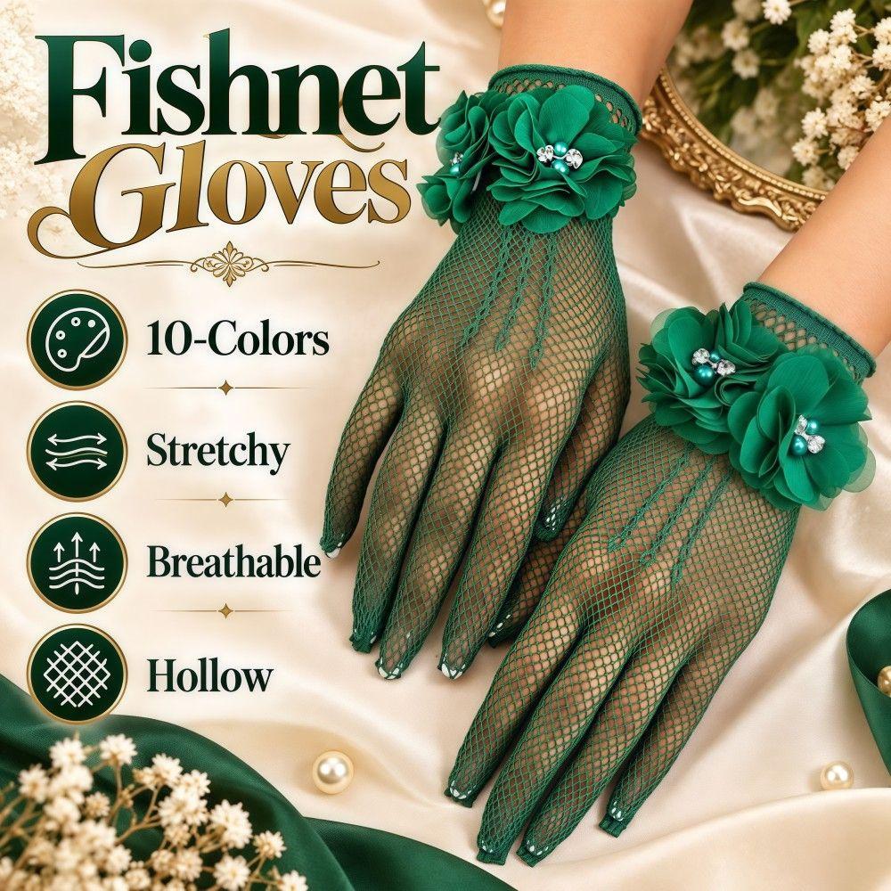 Hollow Bridal Gloves Breathable Etiquette Gloves Vintage Women Fishnet Gloves Cosplay,Wedding