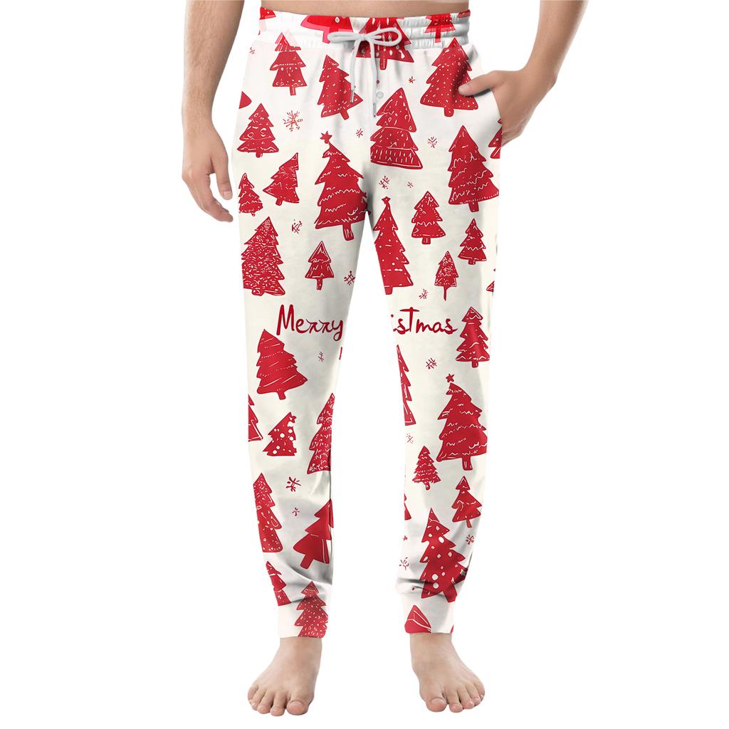 Мужские повседневные брюки с карманами на кулиске и манжетами, домашние брюки для сна