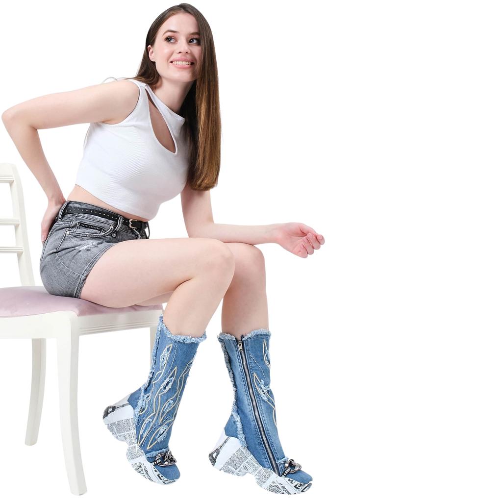 Джинсовые ботинки, женские спортивные ботинки, джинсовая обувь, джинсовые кроссовки, подарок на день рождения