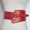 Personalized Design Rivet Wide Waistbands Adjustable Irregular Leather Belt  Skirt Accessories