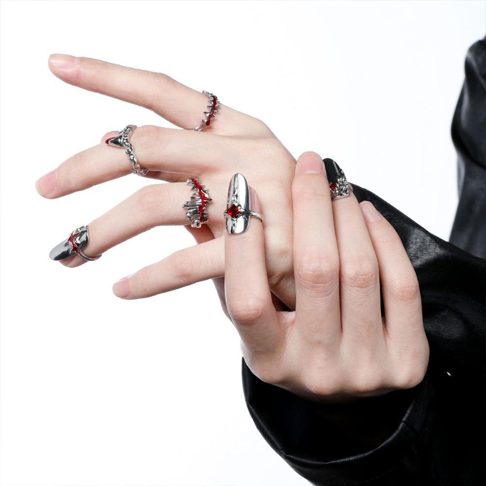Ring Fashion Jewelry Chain Finger Nail Rings Protective Nail Rings Rings Sets Women Opening Rings