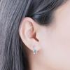 5 мм Nano Sky Blue Topaz Square 925 Sterling Silver Clip Earrings AAA White Round Zircon Women Earrings